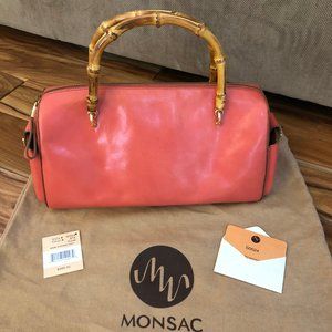 Monsac Leather Handbag Bamboo